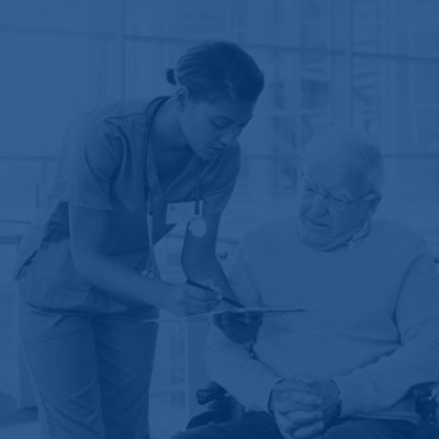 man receiving interventional pain management edison